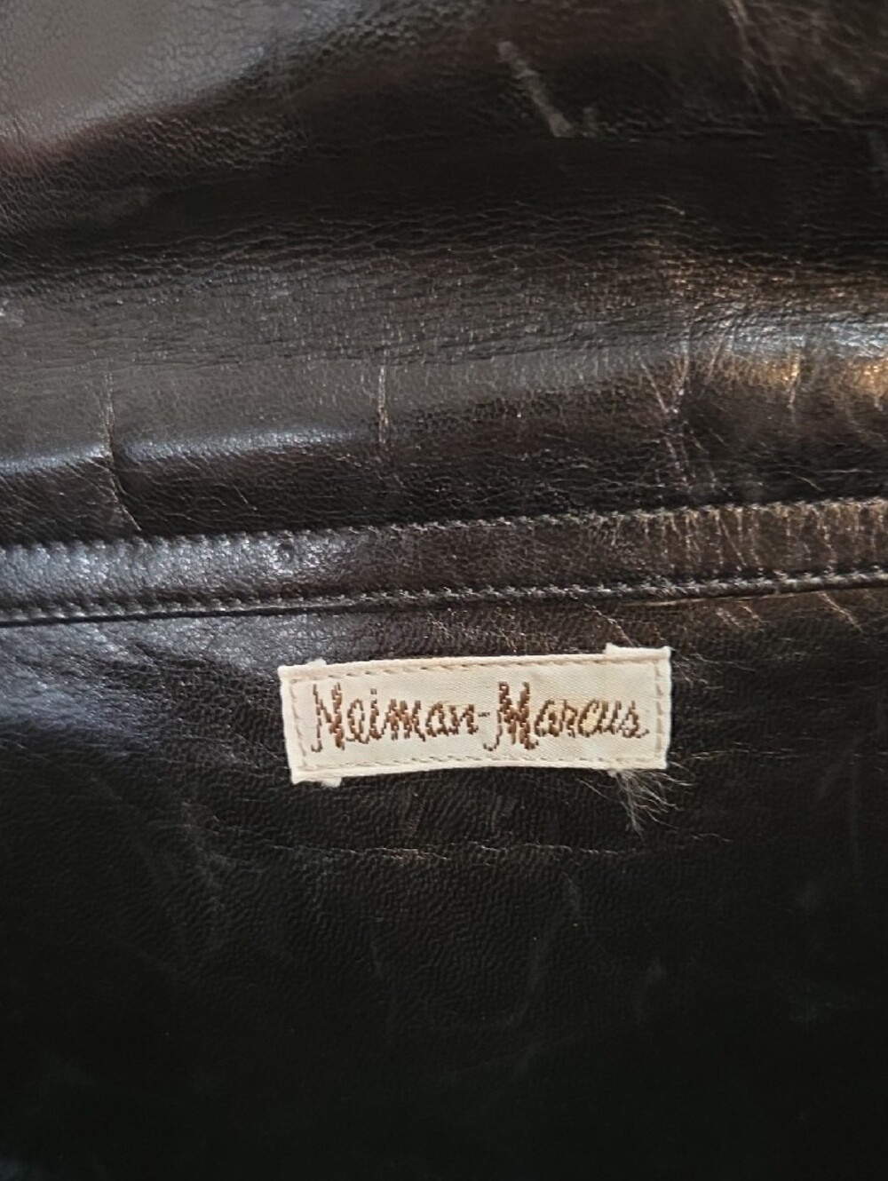 Neiman Marcus Black Leather Croc-Embossed Slim Crossbody